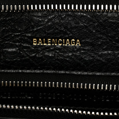 Balenciaga Agneau Arena Large Barbes Z Pouch with Handle Black 6 of 10
