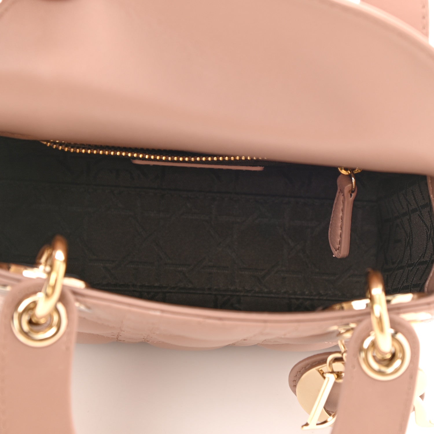 Christian Dior Lambskin Cannage Mini Lady Dior Rose De Vents 5 of 10