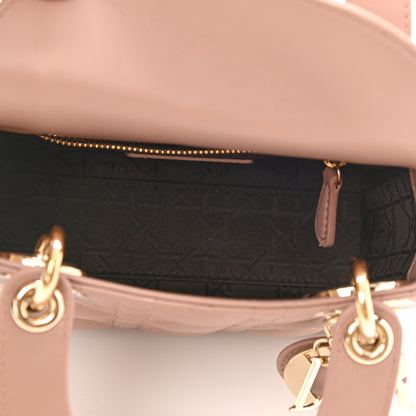 Christian Dior Lambskin Cannage Mini Lady Dior Rose De Vents 5 of 10