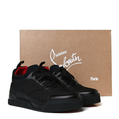 Christian Louboutin Calfskin Tisse Serre Patent Neoprene Aurelien Flat Sneakers 40 Black 13 of 13