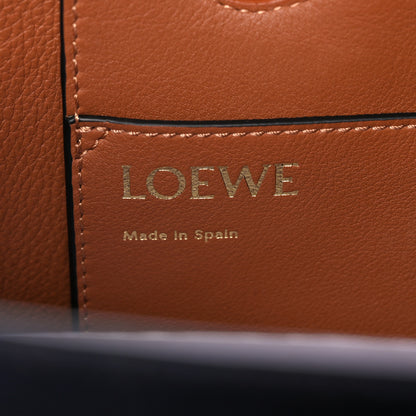 Loewe Wool Calfskin Small Love Anagram Tote Navy Tan 6 of 9
