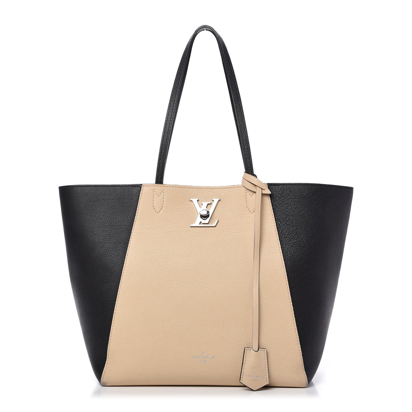 Calfskin Lockme Cabas Vanille Black