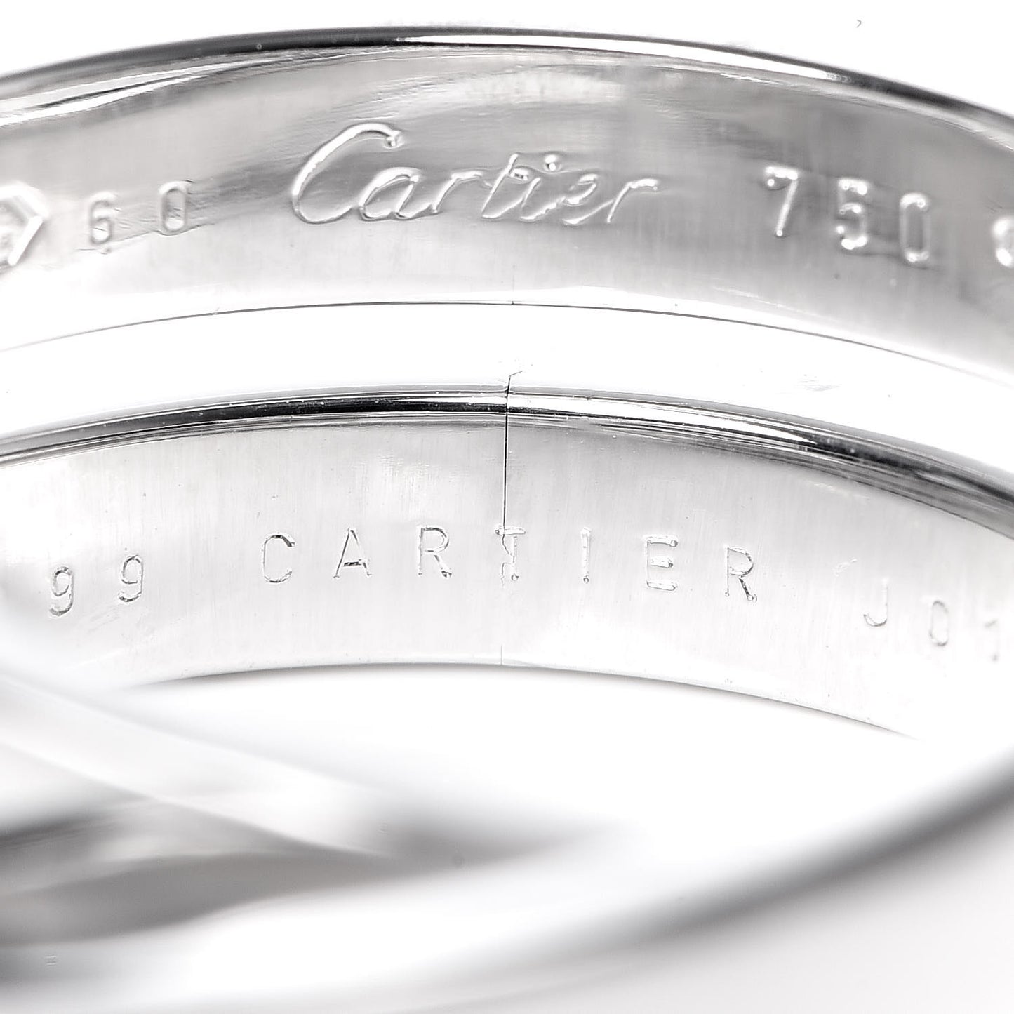 18K White Gold 9mm Paris Nouvelle Vague Ring 60 9.25
