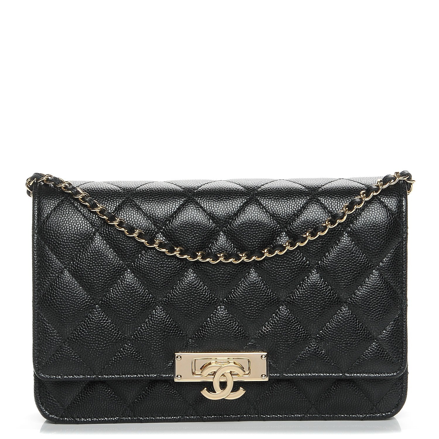 Chanel Caviar Quilted Golden Class Wallet On Chain WOC Black 1 of 9