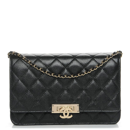 Chanel Caviar Quilted Golden Class Wallet On Chain WOC Black 1 of 9