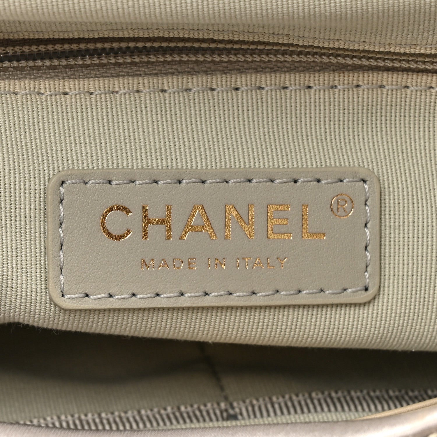 Chanel Nylon Grosgrain Quilted Lifestyle Shopping Bag Grey 8 of 12