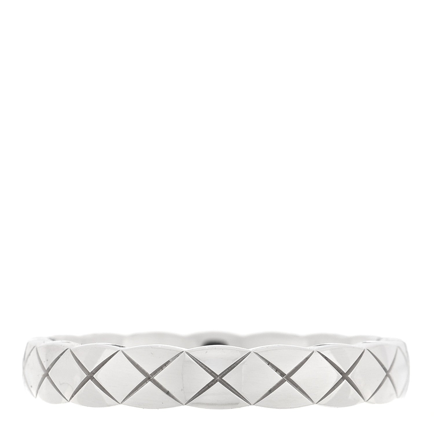 Chanel 18K White Gold Mini Coco Crush Ring 52 6 1 of 5