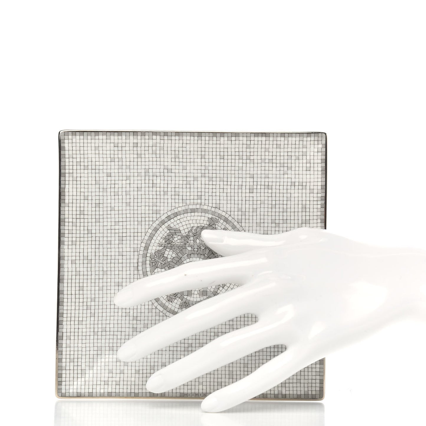 Porcelain Mosaique au 24 Square Plate Platinum