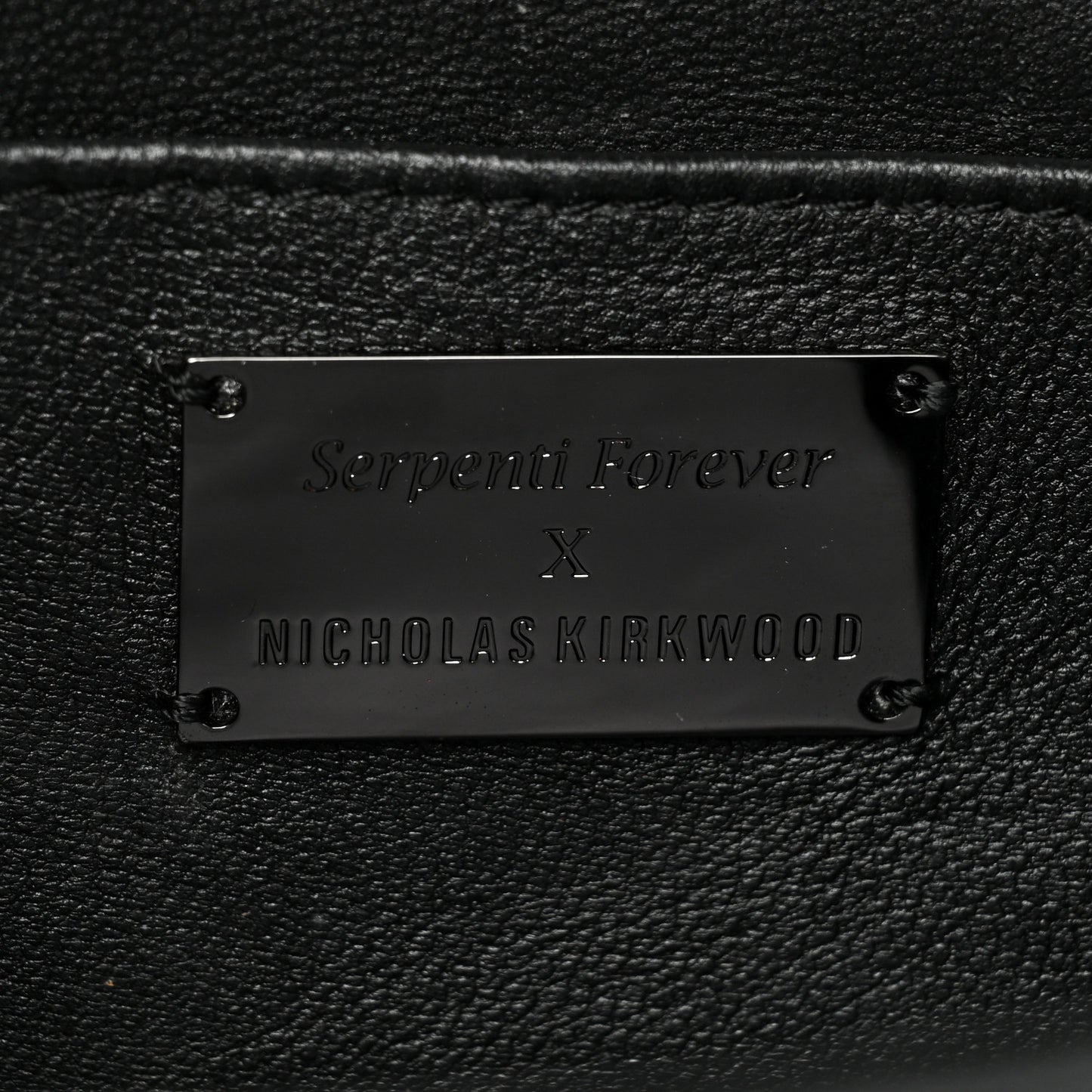 X NICHOLAS KIRKWOOD Calfskin Studded Serpenti Forever Crossbody Black