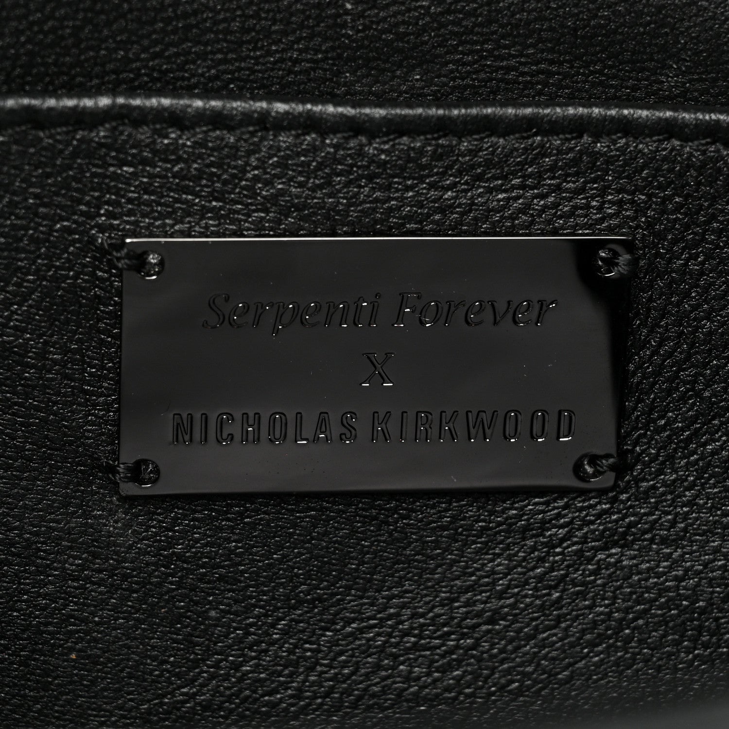 Bulgari X NICHOLAS KIRKWOOD Calfskin Studded Serpenti Forever Crossbody Black 5 of 23