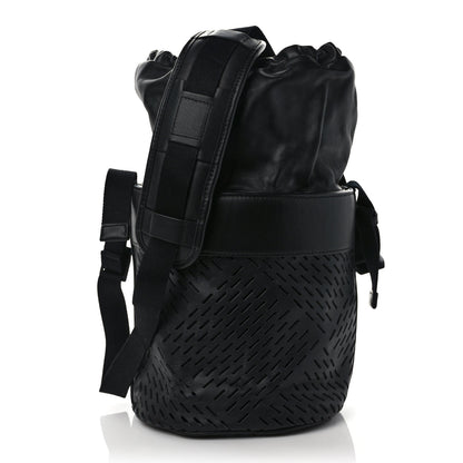 Bottega Veneta Perforated Calfskin Bucket Bag Black 3 of 9