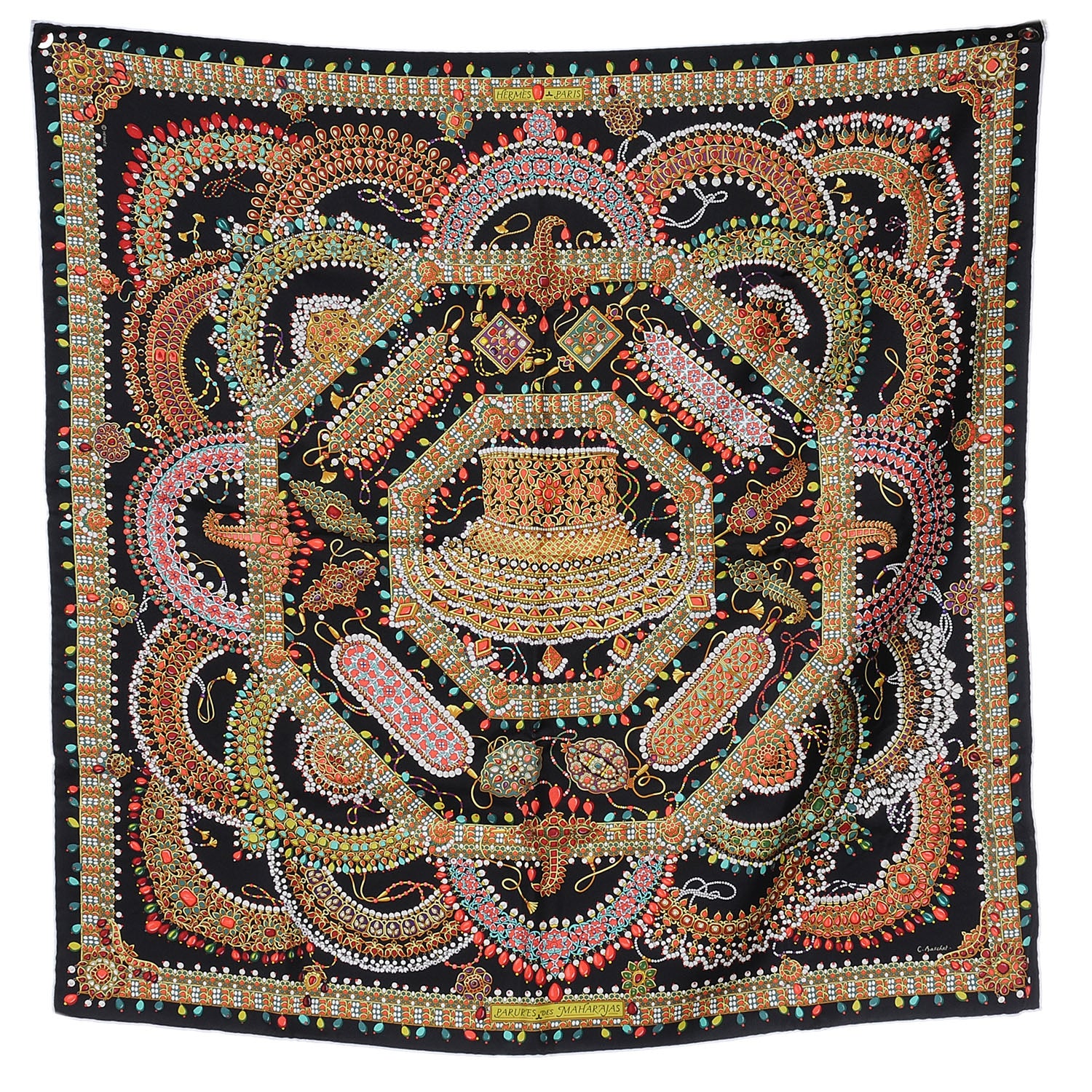 Hermes Silk Parures Des Maharajas Scarf 90 2 of 8