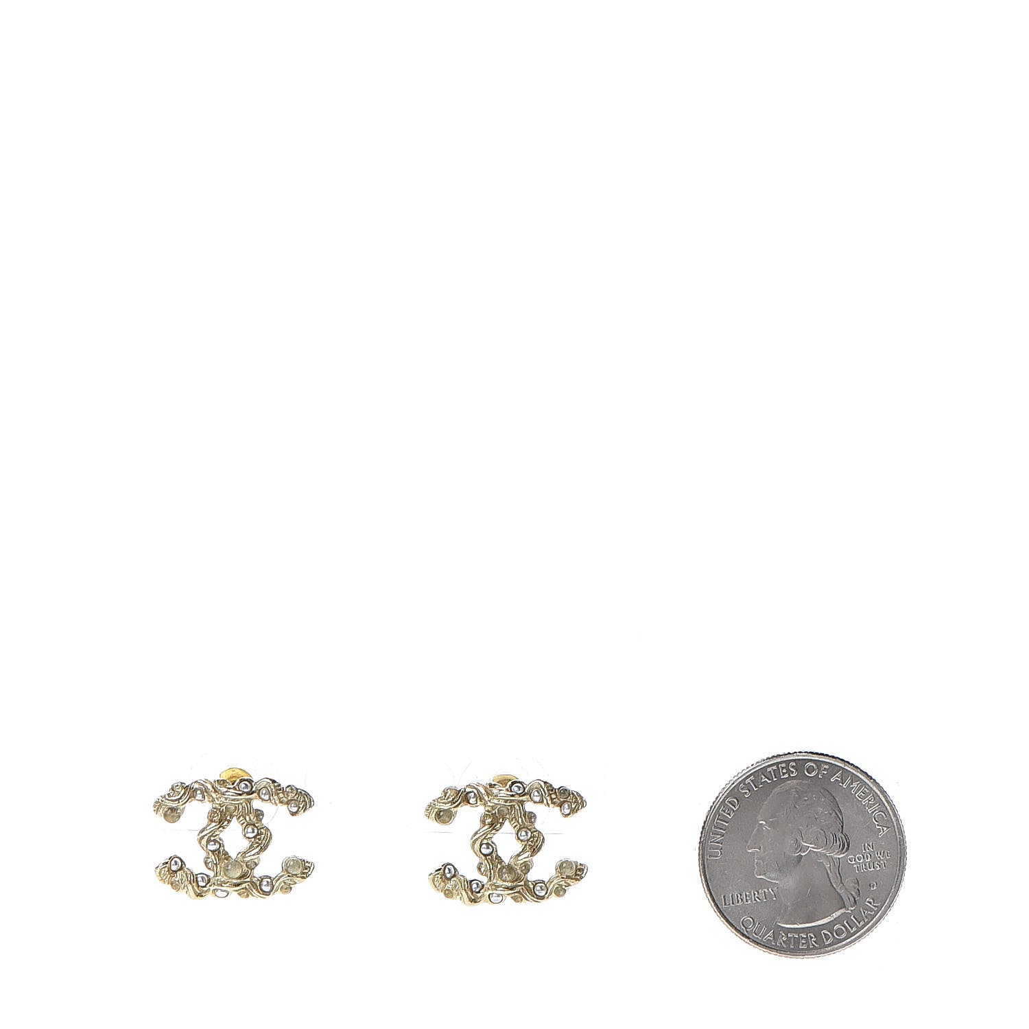 Chanel Pearl CC Earrings Gold 2 of 5