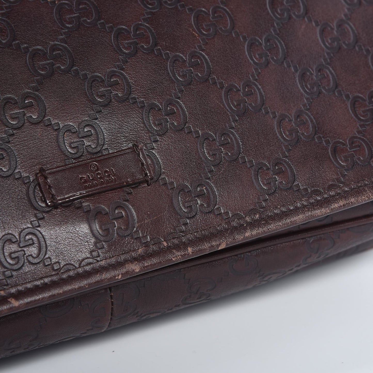 Guccissima Flap Messenger Bag Dark Brown
