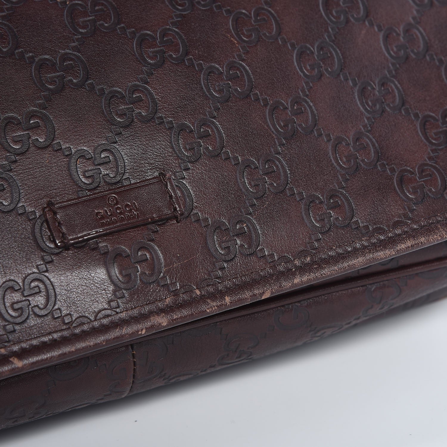 Gucci Guccissima Flap Messenger Bag Dark Brown 16 of 27