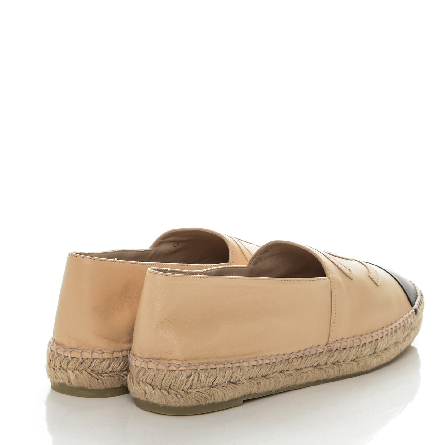 Lambskin CC Espadrilles 42 Beige Black