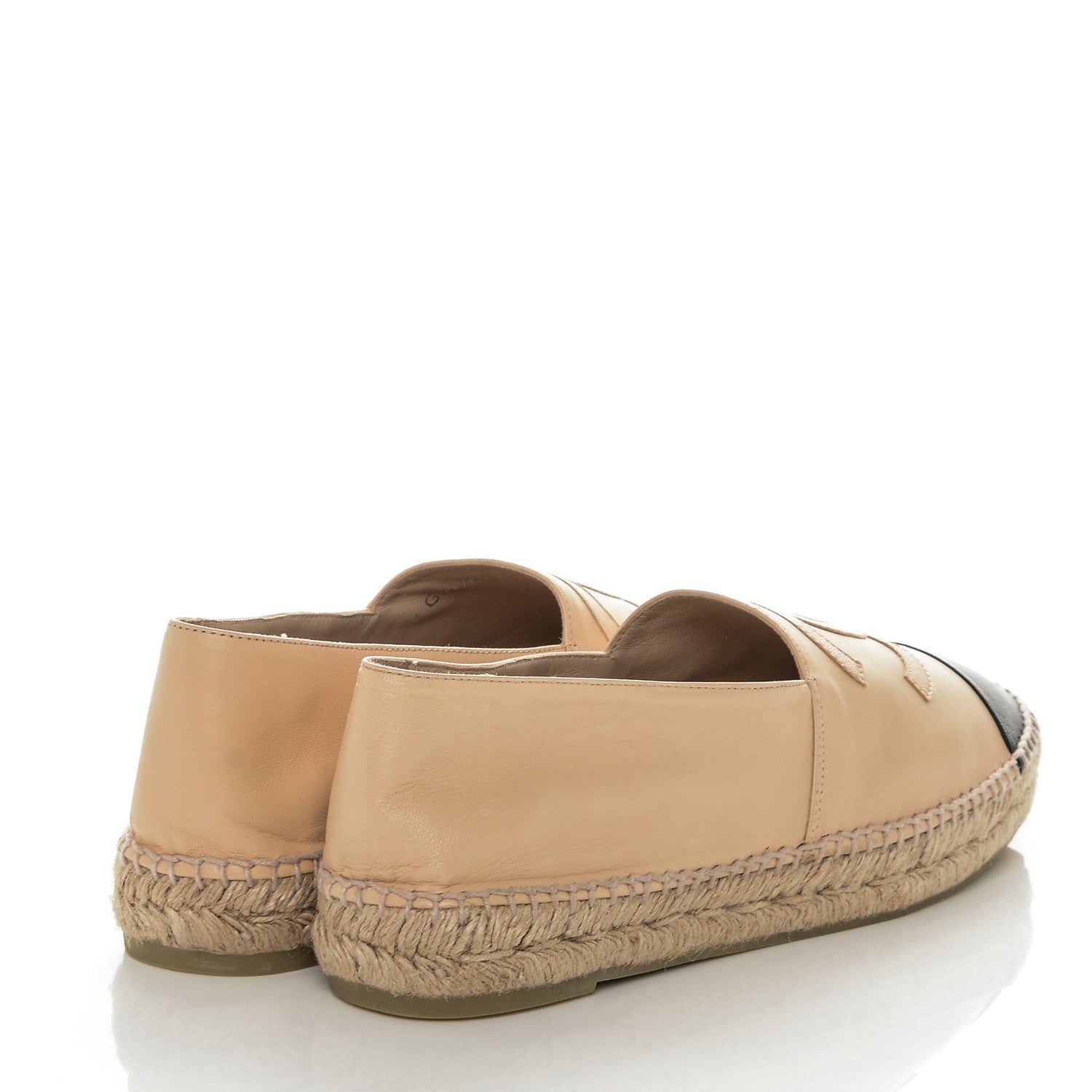 Chanel Lambskin CC Espadrilles 42 Beige Black 4 of 7