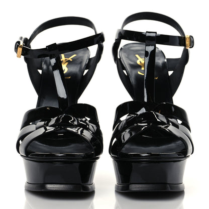 Saint Laurent Patent Tribute 105 Platform Sandals 38.5 Black 2 of 10