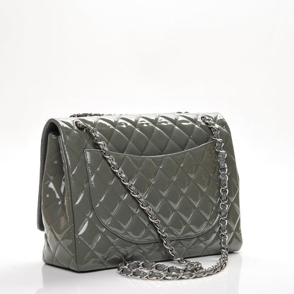 Chanel Patent Quilted Maxi Single Flap Grey 3 of 7