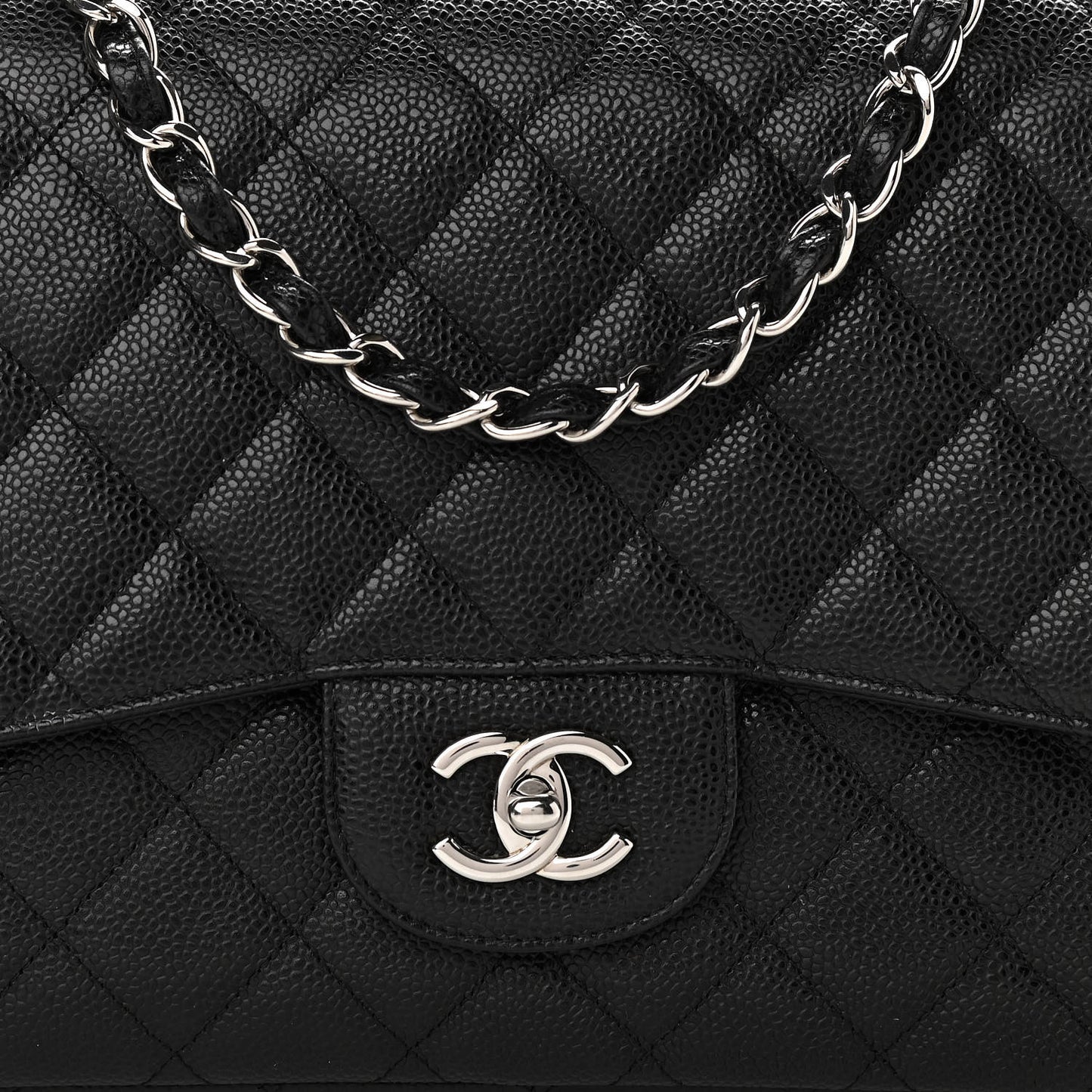 Caviar Quilted Jumbo Single Flap Black