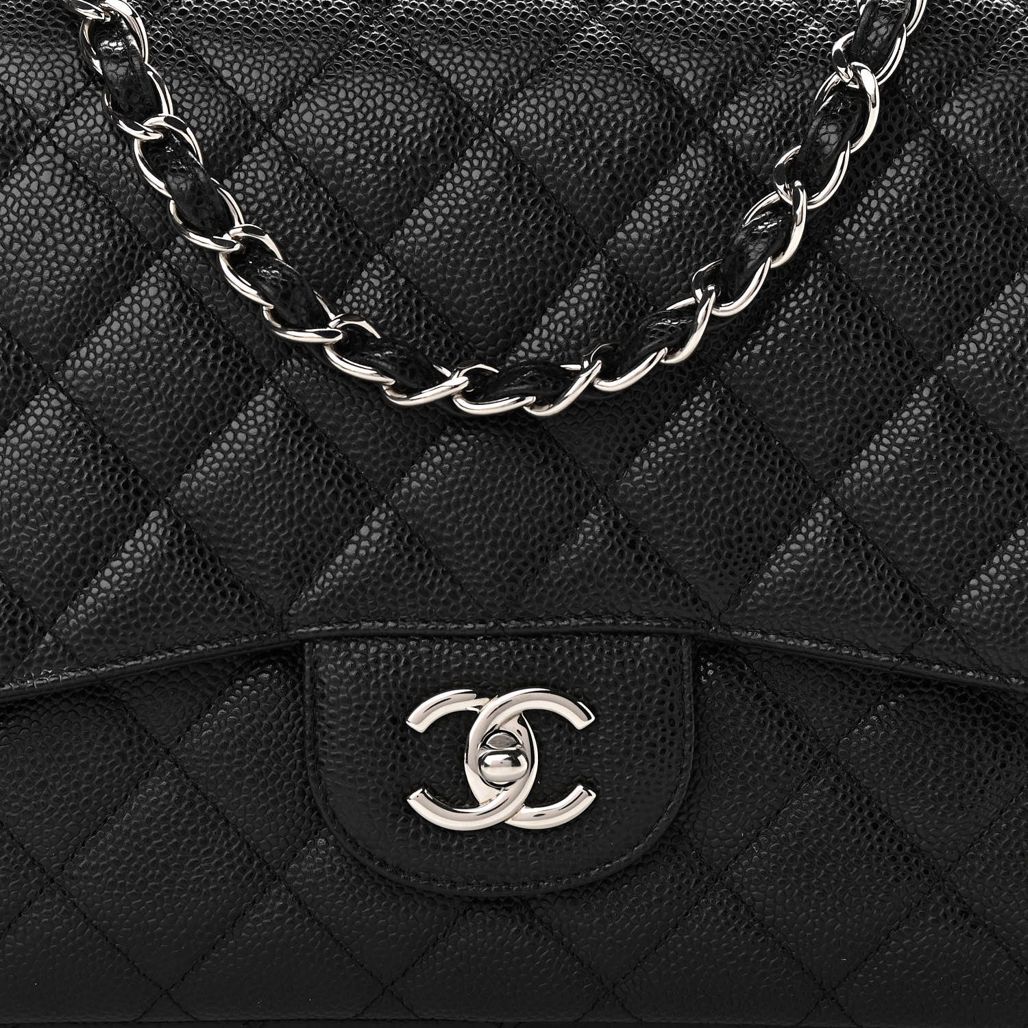 Chanel Caviar Quilted Jumbo Single Flap Black 11 of 12