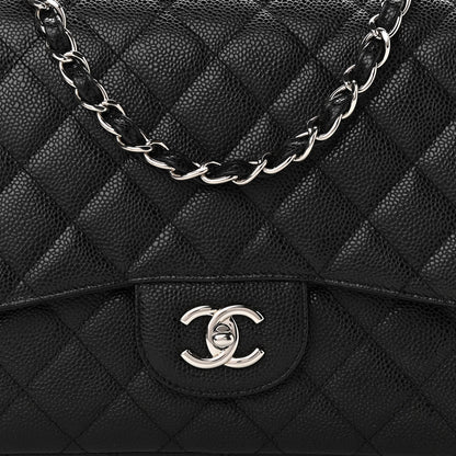 Chanel Caviar Quilted Jumbo Single Flap Black 11 of 12