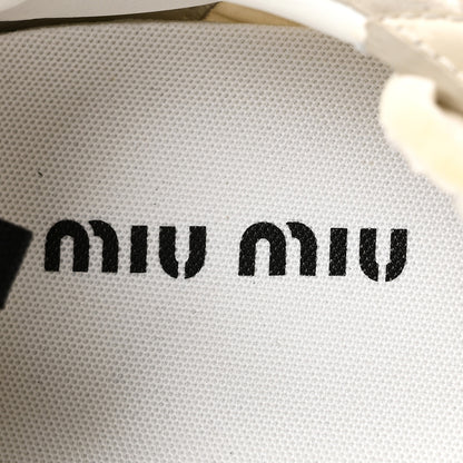 Miu Miu Technical Fabric Suede Womens Tyre Sneakers 40 Ivory 9 of 10