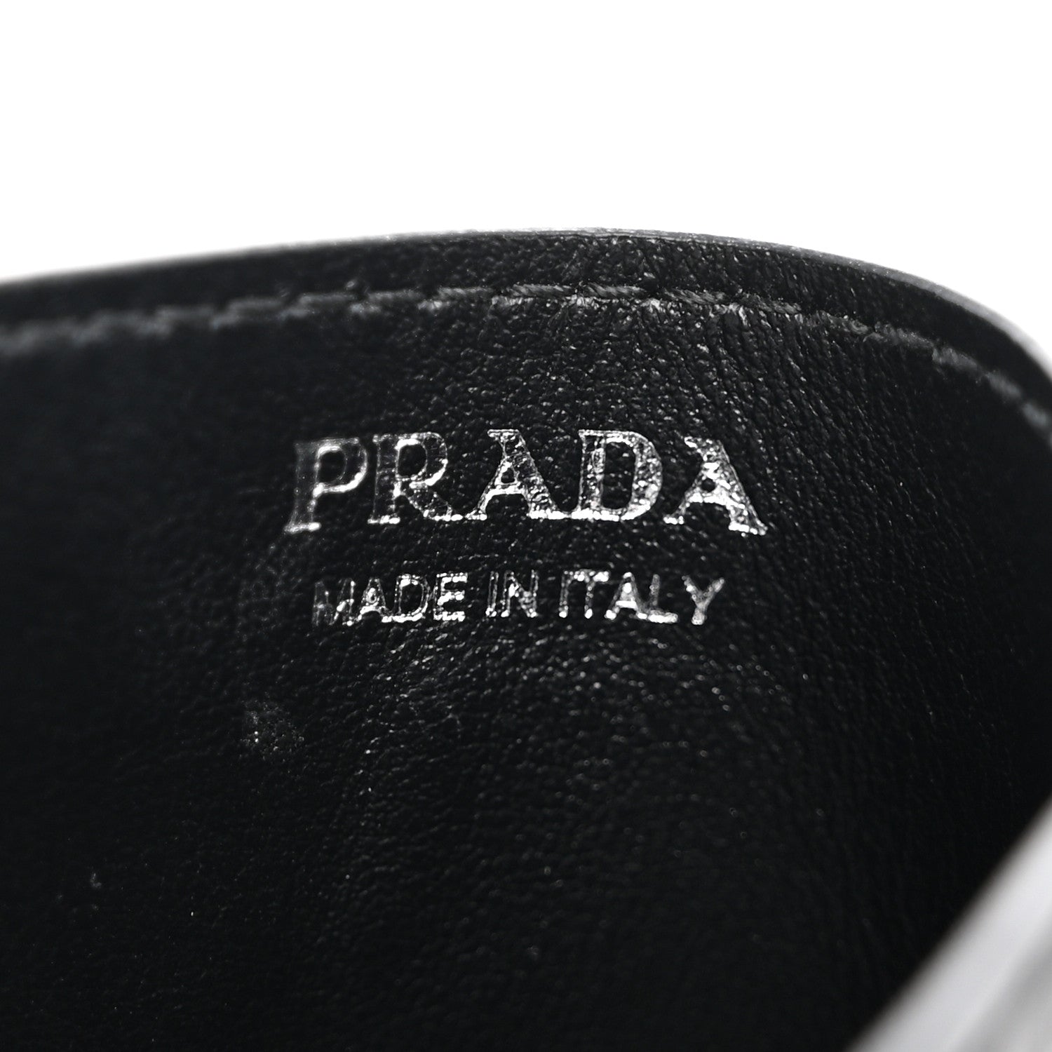 Prada Vitello Daino Triangle Card Holder Black 6 of 8
