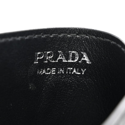 Prada Vitello Daino Triangle Card Holder Black 6 of 8
