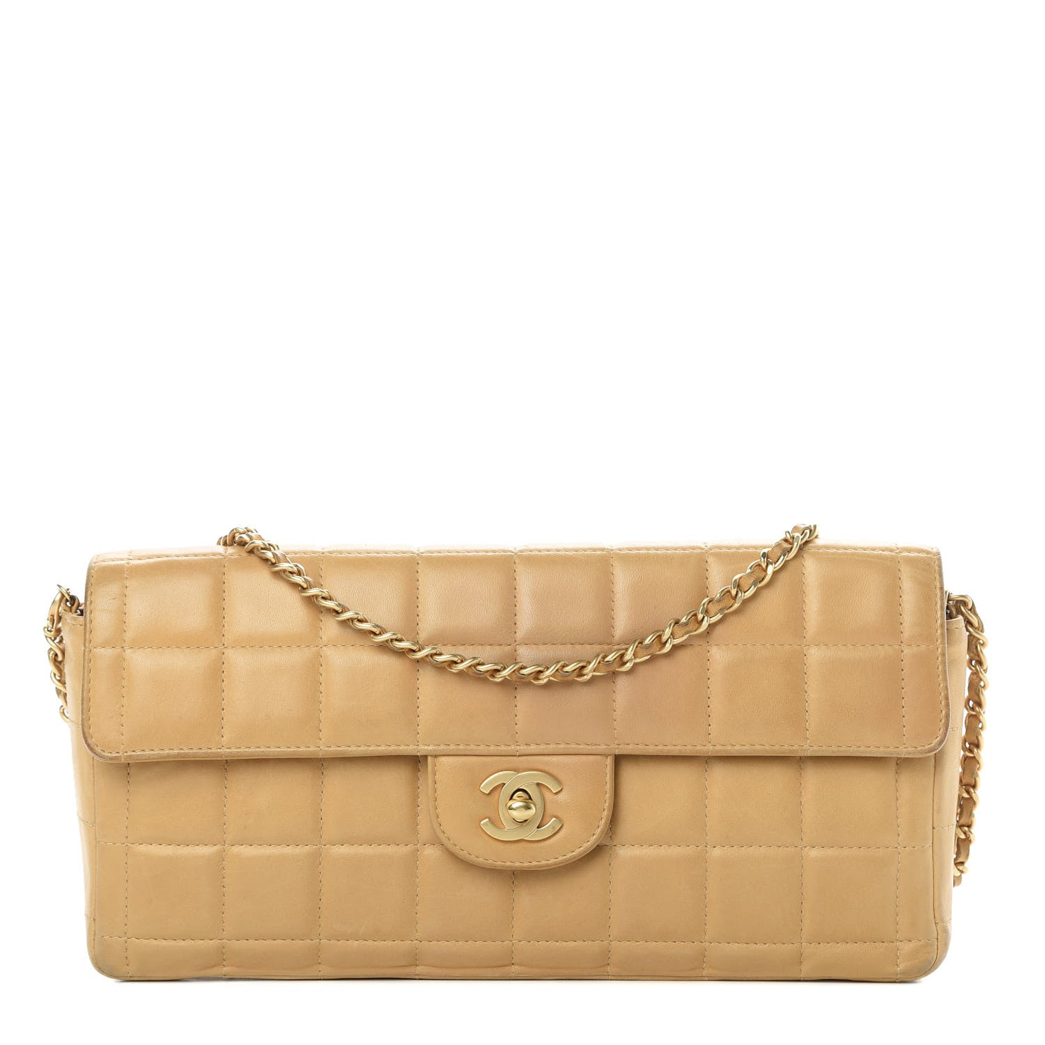 Chanel Lambskin East West Chocolate Bar Flap Beige 1 of 23