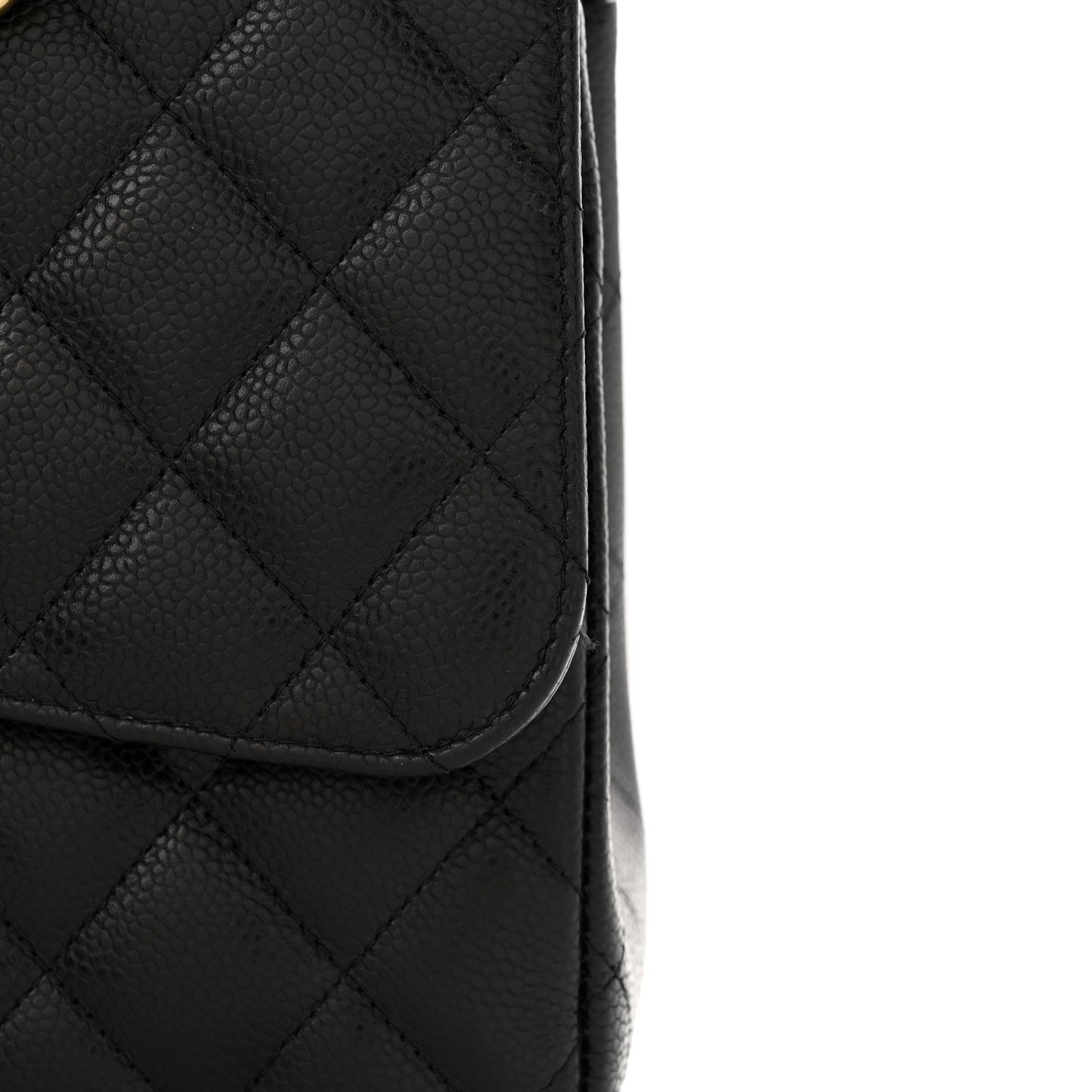 Caviar Quilted Jumbo Double Flap Black