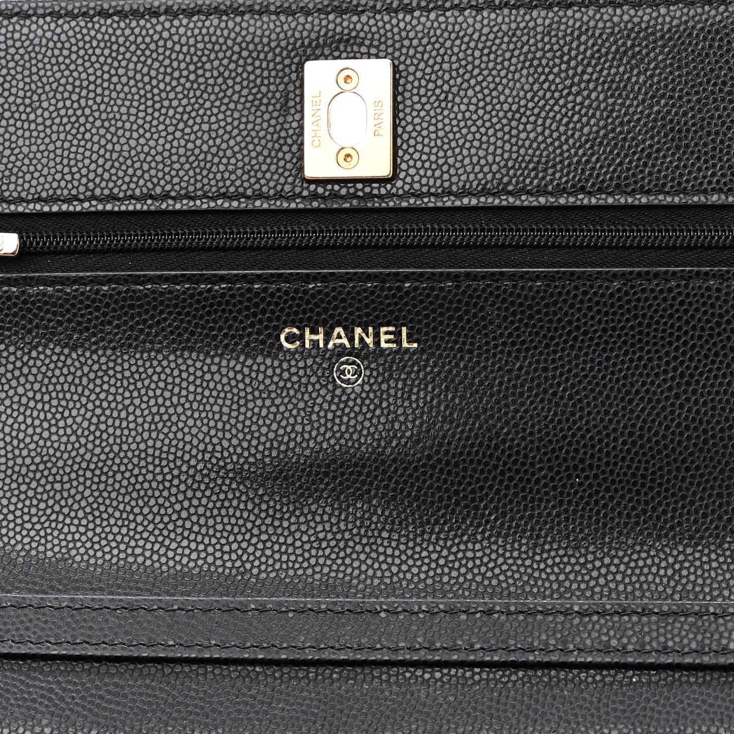 Caviar Quilted Twist Your Buttons Wallet On Chain WOC Black