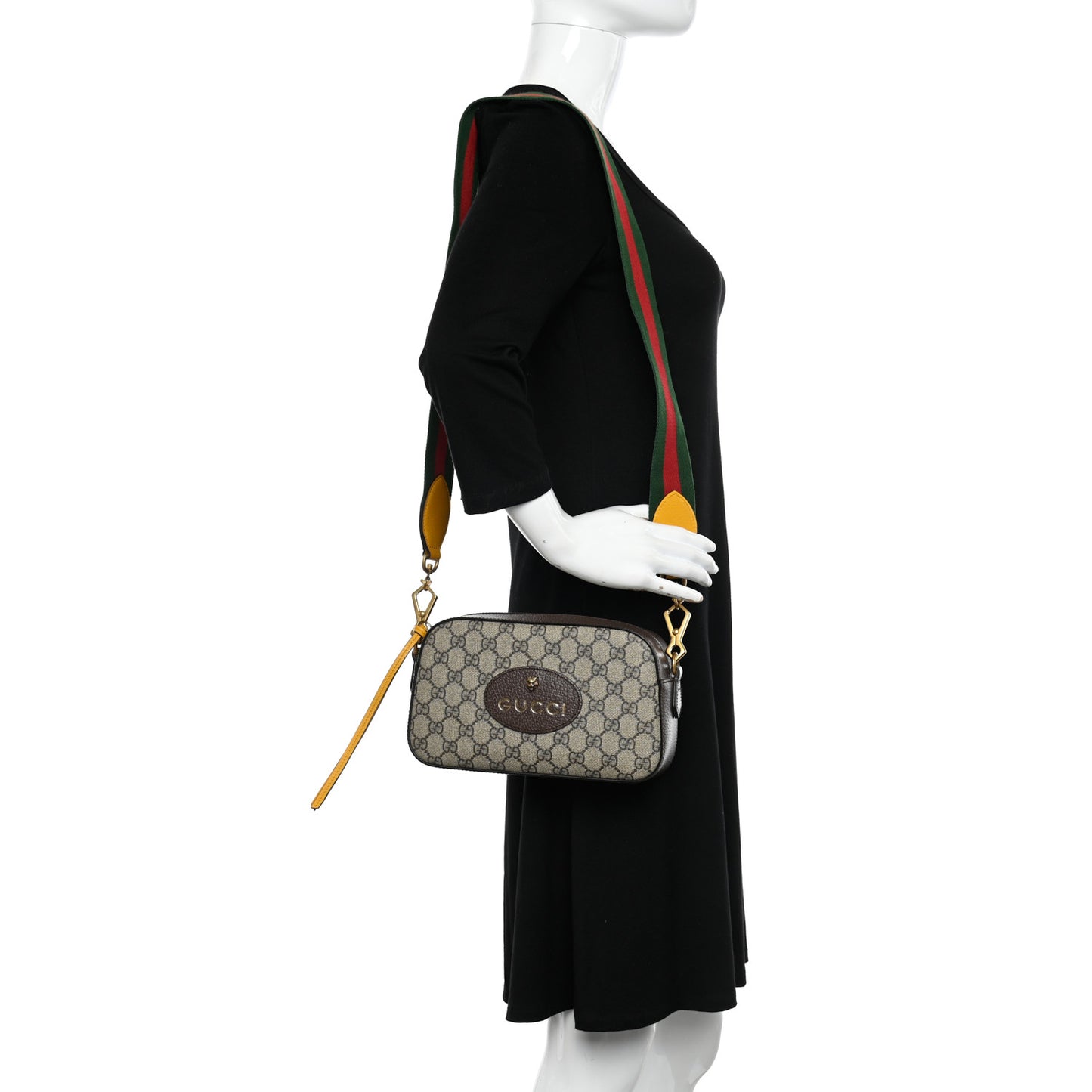 GG Supreme Monogram Web Neo Vintage Shoulder Bag Beige New Acero Crop
