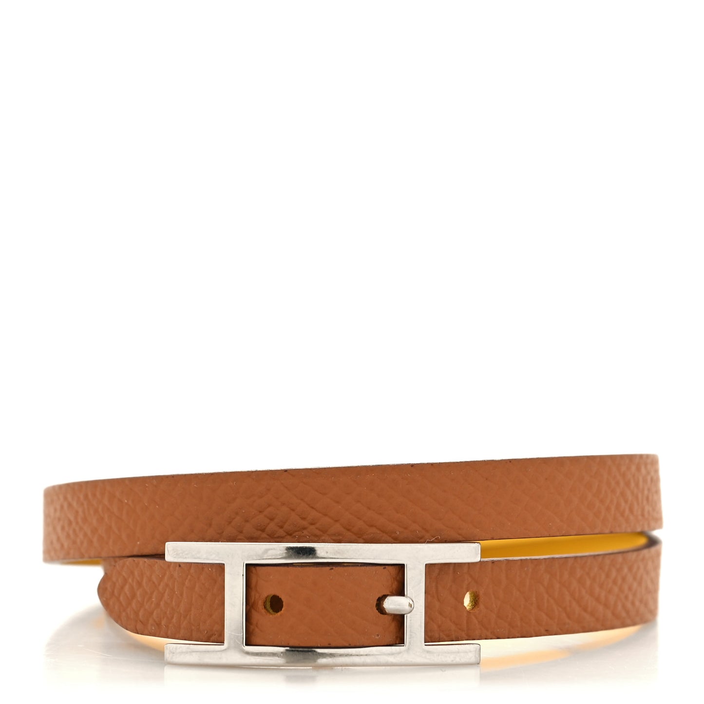 Epsom Swift Behapi Double Tour Bracelet T5 Gold Jaune Ambre