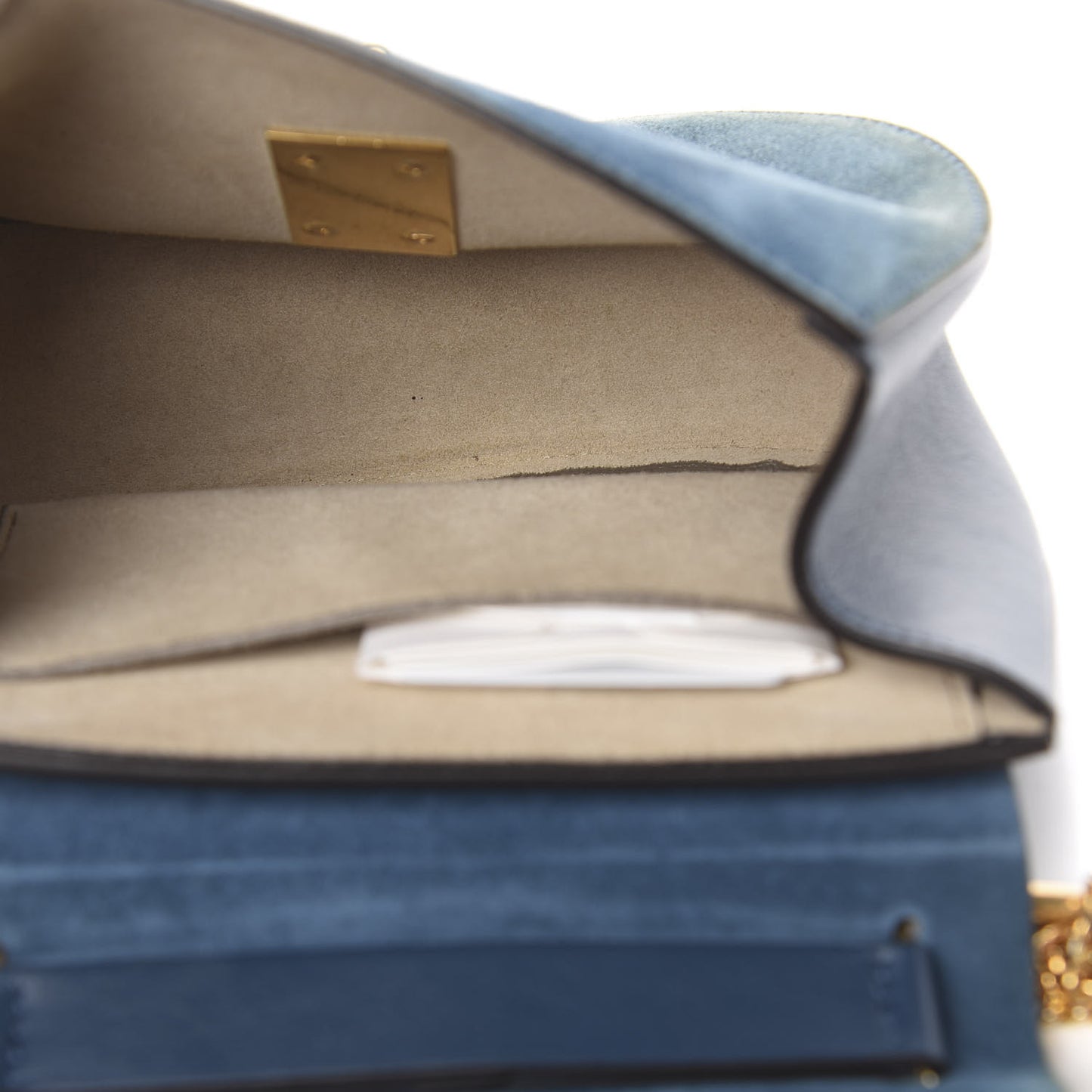 Suede Smooth Calfskin Mini Drew Shoulder Bag Majolica Blue