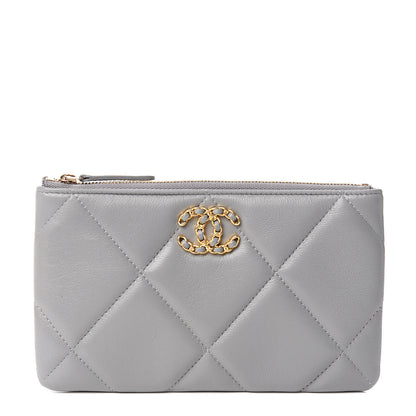 Chanel Goatskin Quilted 19 Cosmetic Case Grey 1 of 8