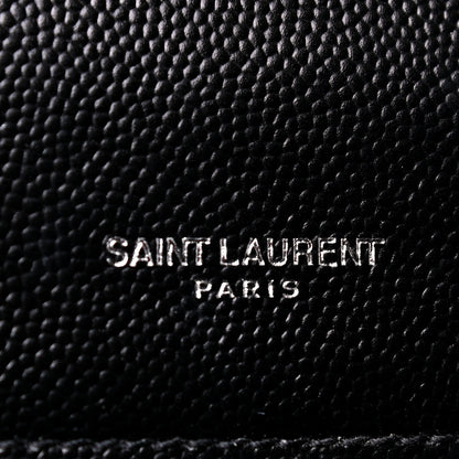 Saint Laurent Grain De Poudre Textured Mixed Matelasse Triquilt Medium Monogram Satchel Black 6 of 10