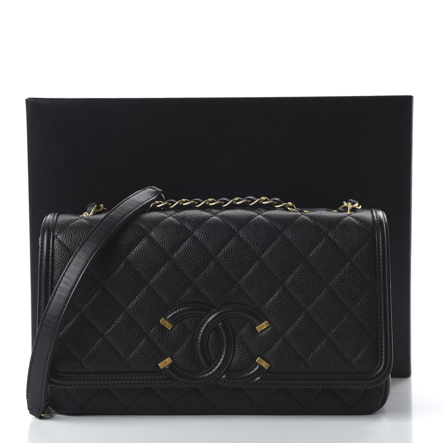 Chanel Caviar Quilted Medium CC Filigree Flap Black 11 of 11