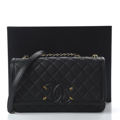 Chanel Caviar Quilted Medium CC Filigree Flap Black 11 of 11