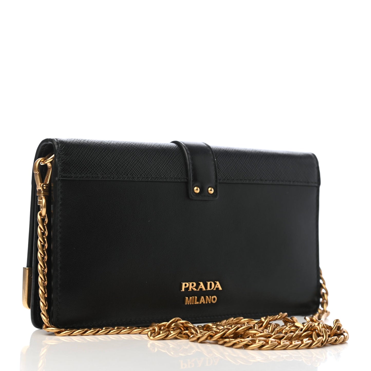 City Calfskin Saffiano Cahier Pochette Black