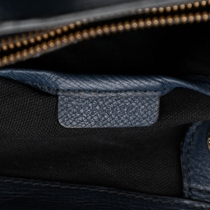 Burberry Grainy Calfskin House Check Medium Banner Tote Ink Blue 7 of 16