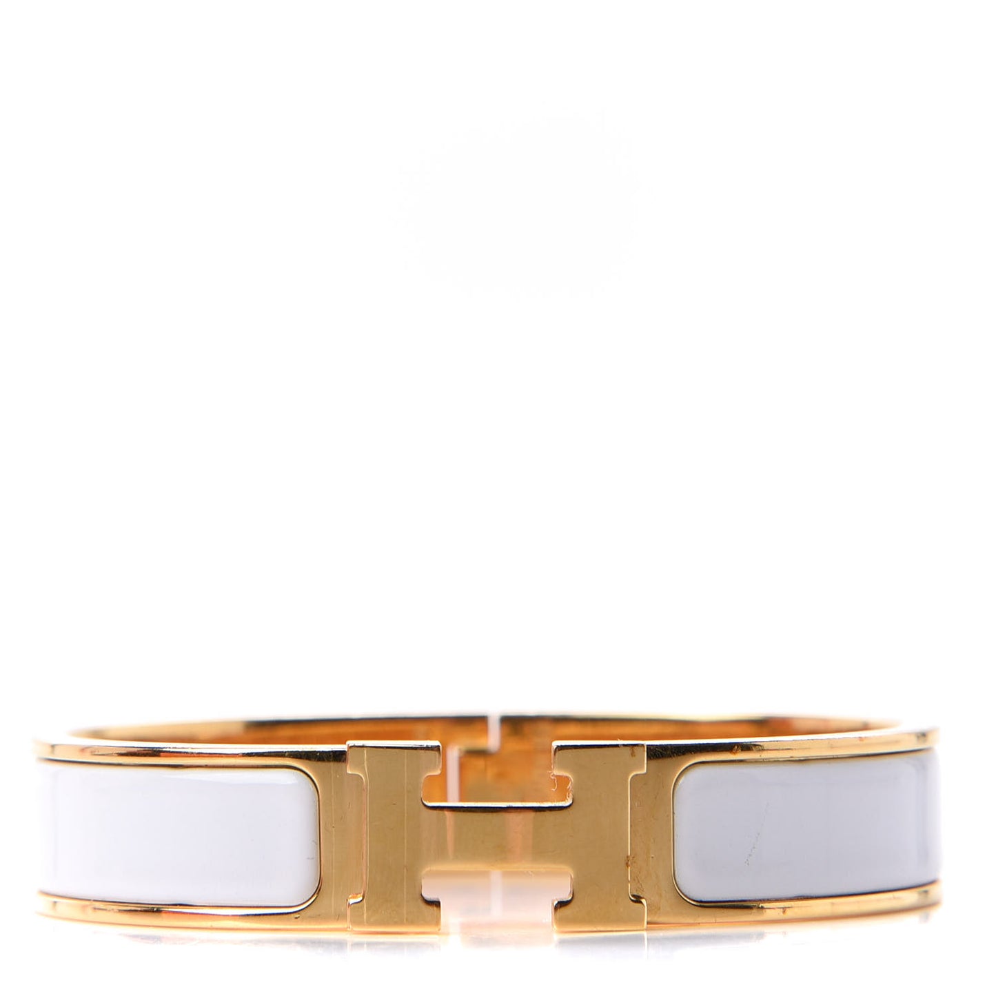 Enamel Narrow Clic Clac H Bracelet White