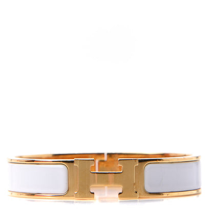 Hermes Enamel Narrow Clic Clac H Bracelet White 2 of 8