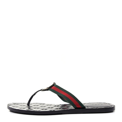 Gucci Nylon Guccissima Web Womens Thong Sandals 38.5 Green Red Black 1 of 15