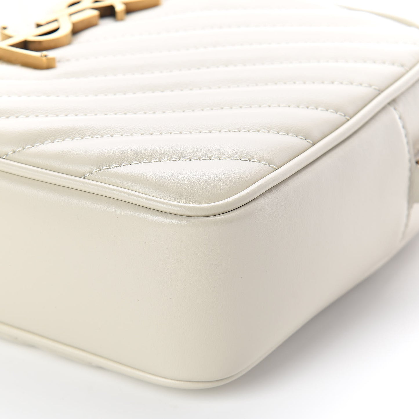 Calfskin Matelasse Monogram Lou Camera Bag Crema Soft