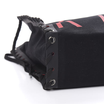 Christian Louboutin Braided Canvas Small Cabalace Shopper Tote Black 8 of 9