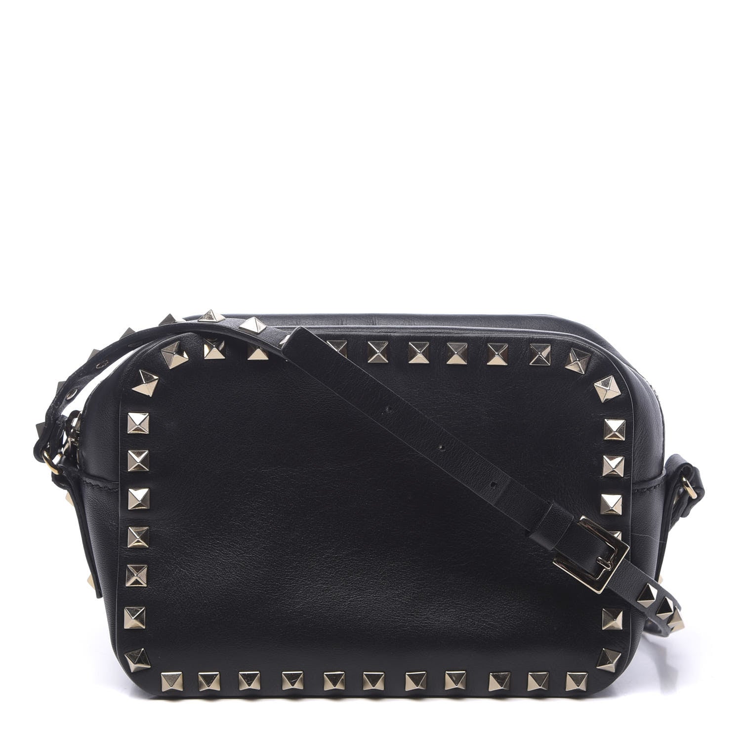 Valentino Garavani Calfskin Rockstud Camera Crossbody Bag Black 1 of 9
