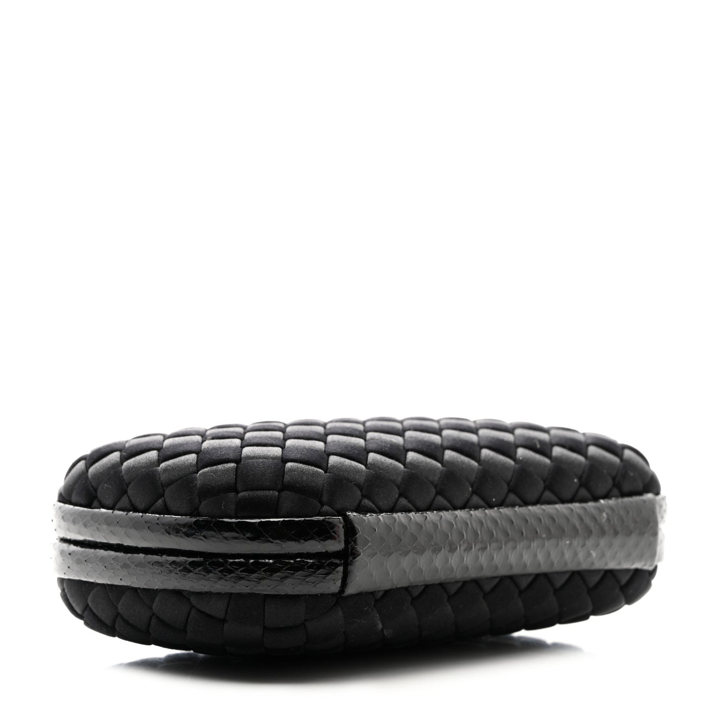 Satin Intreccio Impero Ayers Knot Clutch Black