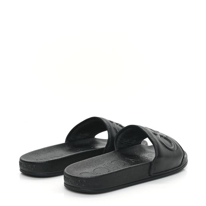 Jimmy Choo Nappa Embossed Logo Azari Slide Sandals 40 Black 5 of 10