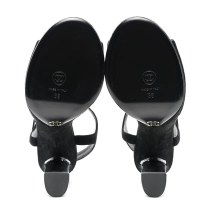 Chanel Suede CC Pumps 38 Black 5 of 10